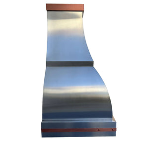 Fobest Stainless Steel Custom Range Hood with Copper Straps FSS-49-Stainless Steel Range Hood-Fobest