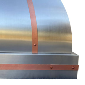 Fobest Stainless Steel Custom Range Hood with Copper Straps FSS-49-Stainless Steel Range Hood-Fobest