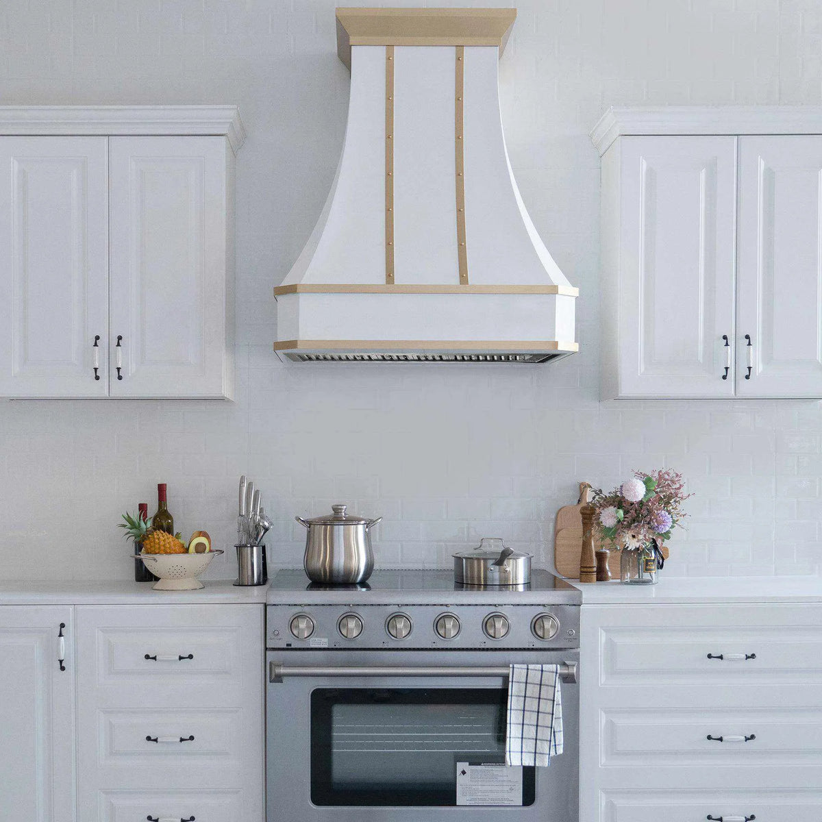 Fobest Stainless Steel Custom Vent Hood with Brass Crown FSS-60-Stainless Steel Range Hood-Fobest
