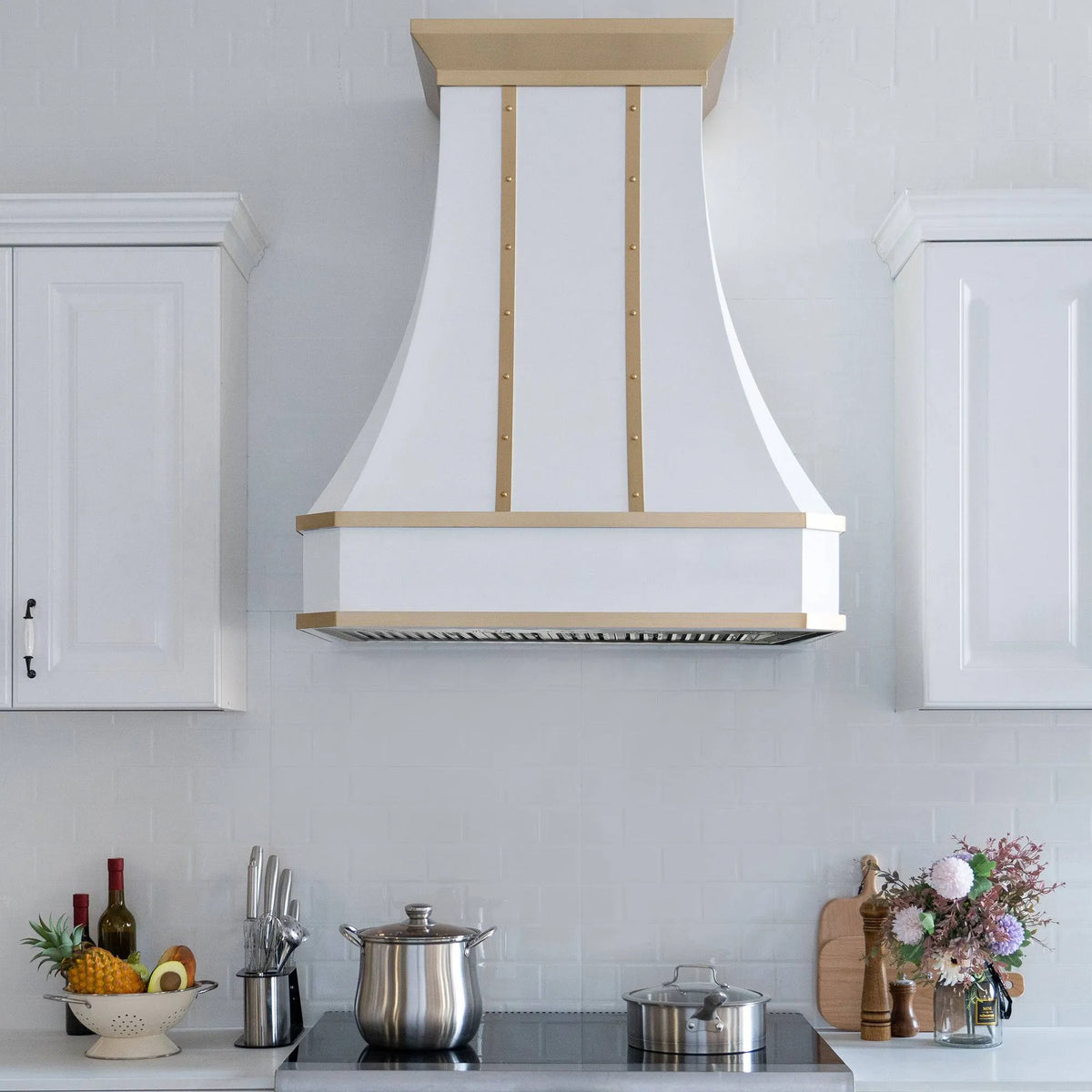 Fobest Stainless Steel Custom Vent Hood with Brass Crown FSS-60-Stainless Steel Range Hood-Fobest