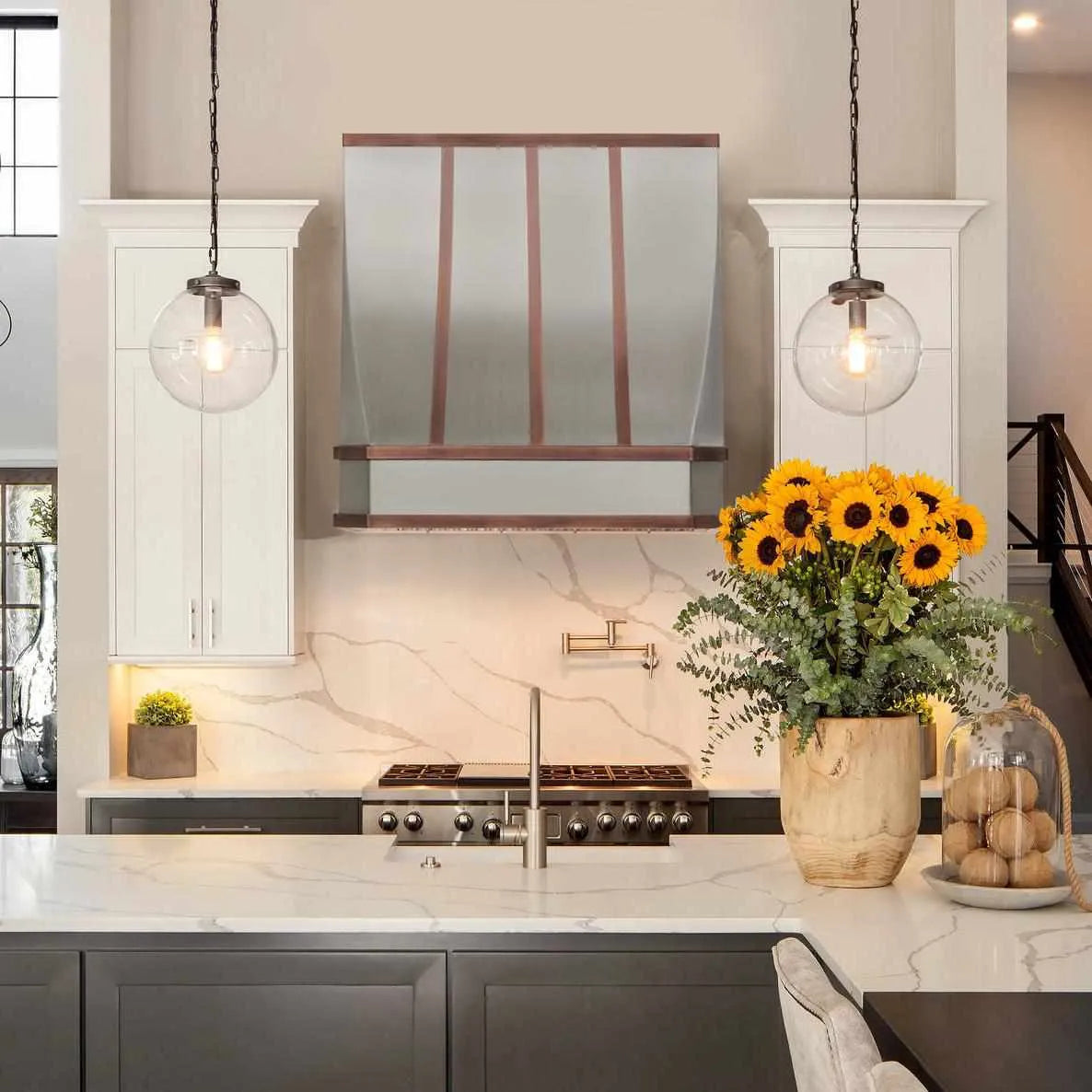Fobest Stainless Steel Custom Vent Hood with Copper Accent FSS-237-Stainless Steel Range Hood-Fobest
