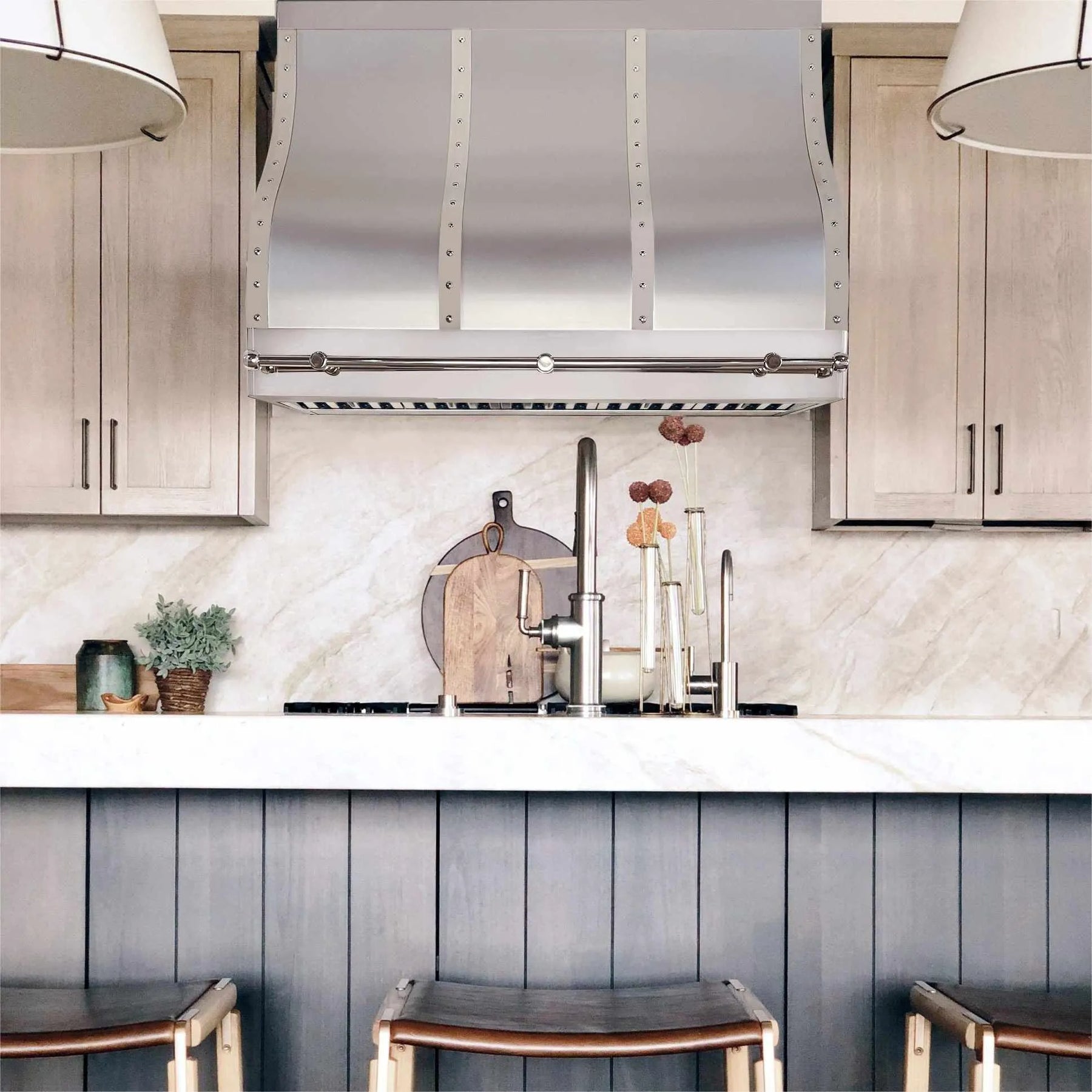 Fobest Stainless Steel Custom Vent Hood with Mirror Trims FSS-31-Stainless Steel Range Hood-Fobest