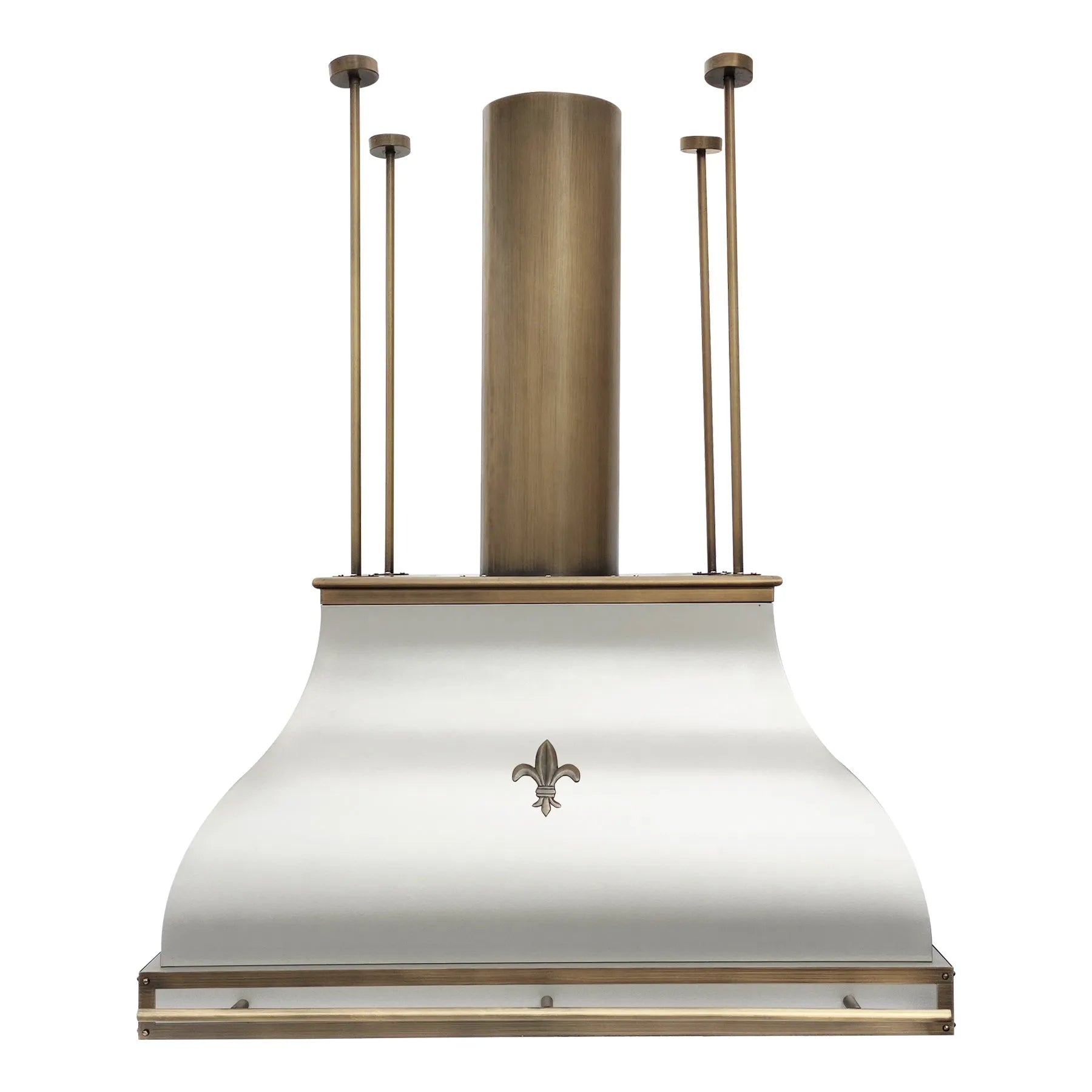 Fobest Stainless Steel Island Range Hood with Brass Accents FSS-436-Stainless Steel Range Hood-Fobest
