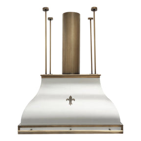 Fobest Stainless Steel Island Range Hood with Brass Accents FSS-436-Stainless Steel Range Hood-Fobest
