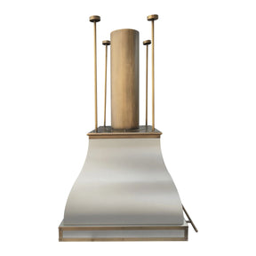 Fobest Stainless Steel Island Range Hood with Brass Accents FSS-436-Stainless Steel Range Hood-Fobest