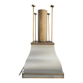 Fobest Stainless Steel Island Range Hood with Brass Accents FSS-436-Stainless Steel Range Hood-Fobest