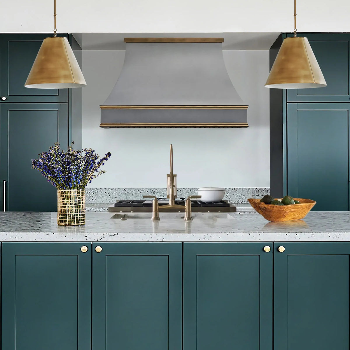 Fobest Stainless Steel Kitchen Range Hood with Brass Trims FSS-464