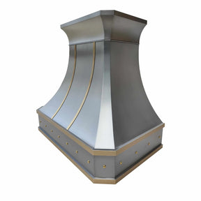 Fobest Stainless Steel Modern Range Hood with Brass Straps FSS-193-Stainless Steel Range Hood-Fobest