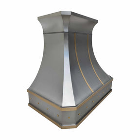 Fobest Stainless Steel Modern Range Hood with Brass Straps FSS-193-Stainless Steel Range Hood-Fobest