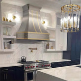 Fobest Stainless Steel Modern Range Hood with Brass Straps FSS-193-Stainless Steel Range Hood-Fobest