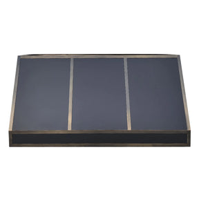 Fobest Stainless Steel Range Hood Black Finish with Antique Brass Straps FSS-322-Stainless Steel Range Hood-Fobest