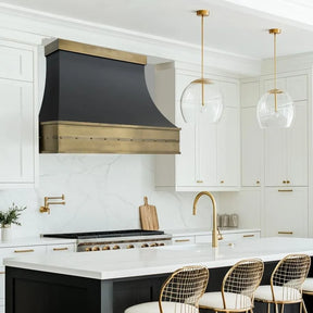 Fobest Stainless Steel Range Hood with Aged Brass Accent FSS-293-Stainless Steel Range Hood-Fobest