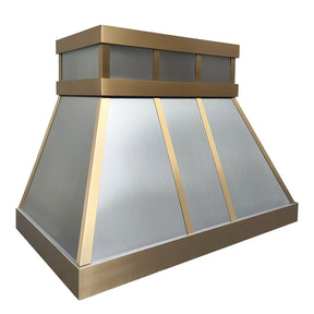 Fobest Stainless Steel Range Hood with Bold Brass Framing FSS-402-Stainless Steel Range Hood-Fobest