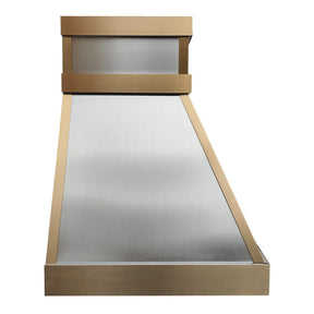 Fobest Stainless Steel Range Hood with Bold Brass Framing FSS-402-Stainless Steel Range Hood-Fobest