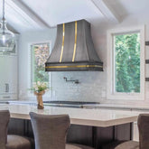Fobest Stainless Steel Range Hood with Brass Bands FSS-260-Stainless Steel Range Hood-Fobest