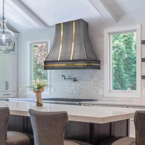 Fobest Stainless Steel Range Hood with Brass Bands FSS-260-Stainless Steel Range Hood-Fobest