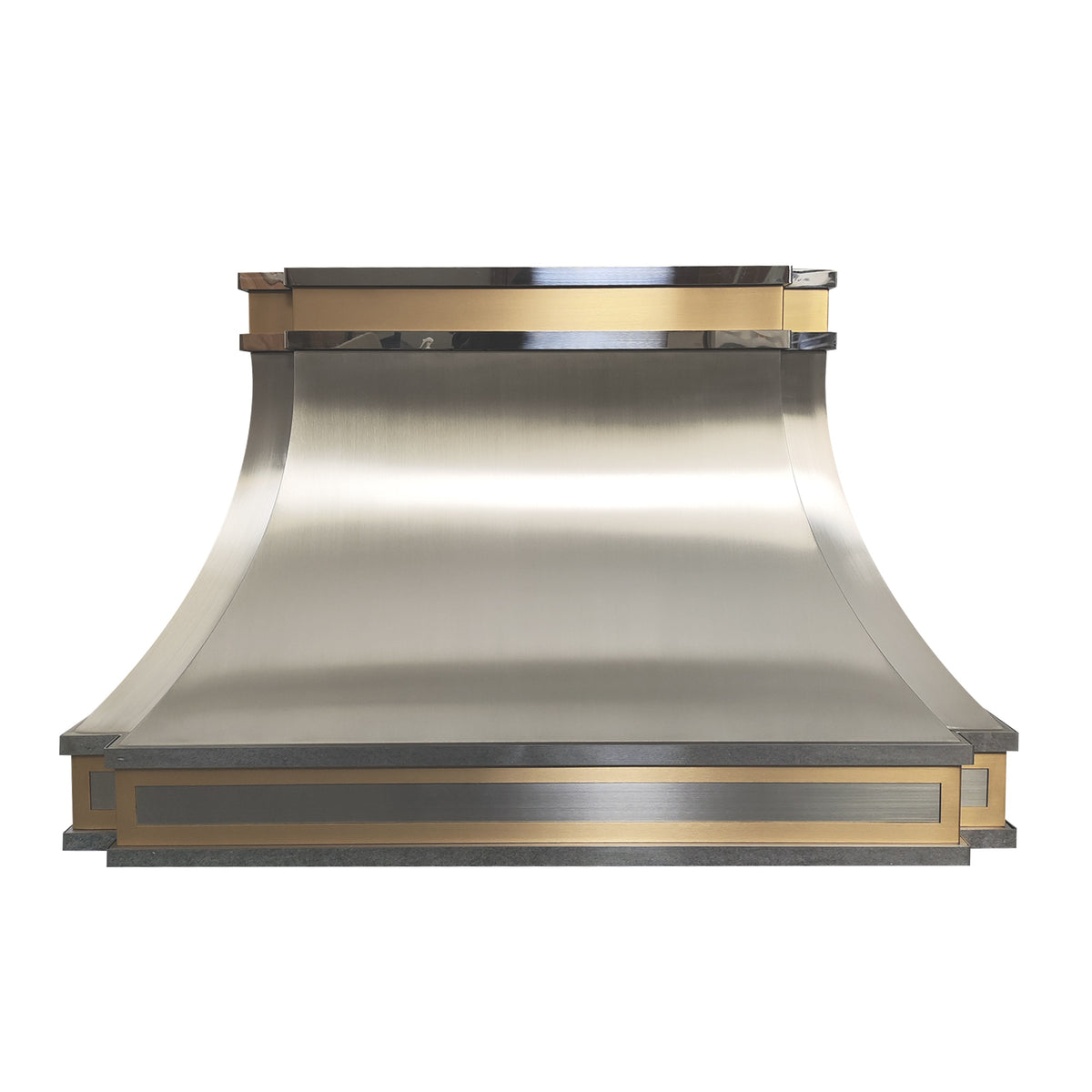 Fobest Stainless Steel Range Hood with Brass Frame Detailing FSS-389-Stainless Steel Range Hood-Fobest