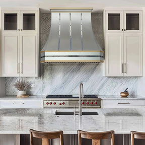 Fobest Stainless Steel Range Hood with Brass Straps FSS-318-Stainless Steel Range Hood-Fobest