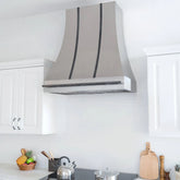 Fobest Stainless Steel Range Hood with Brushed Grey Straps FSS-115-Stainless Steel Range Hood-Fobest