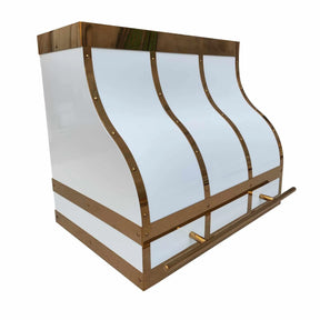 Fobest Stainless Steel Range Hood with Mirror Brass Accent FSS-258-Stainless Steel Range Hood-Fobest