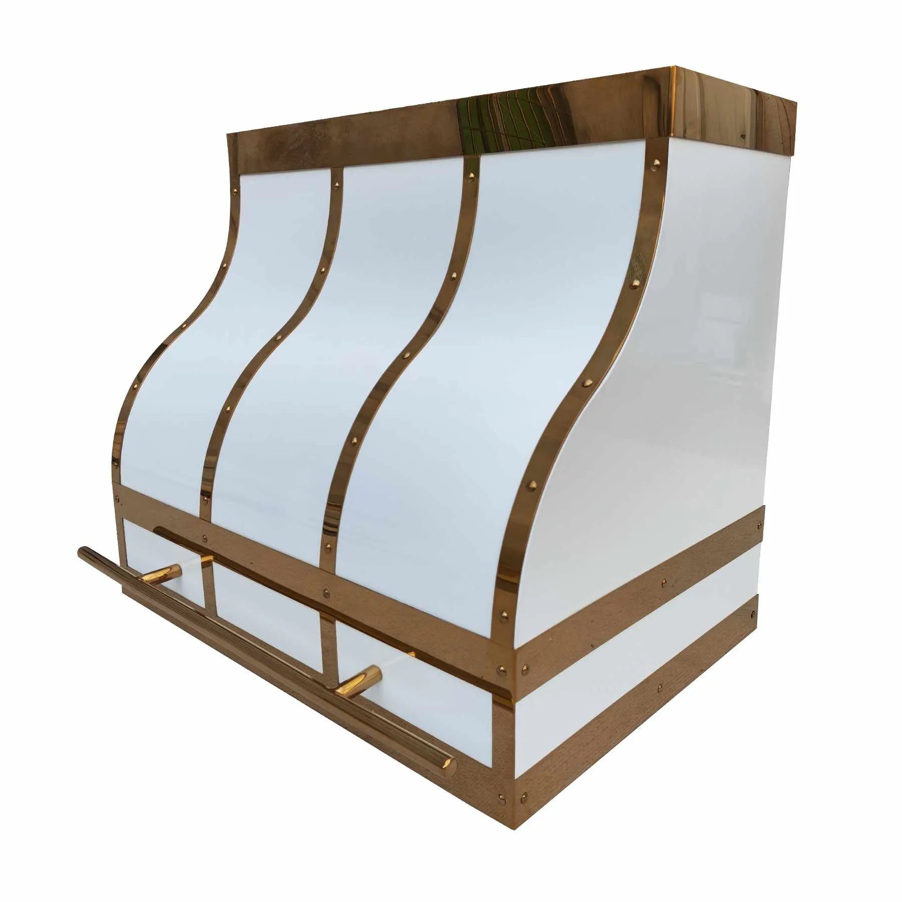 Fobest Stainless Steel Range Hood with Mirror Brass Accent FSS-258-Stainless Steel Range Hood-Fobest