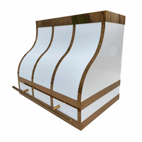 Fobest Stainless Steel Range Hood with Mirror Brass Accent FSS-258-Stainless Steel Range Hood-Fobest