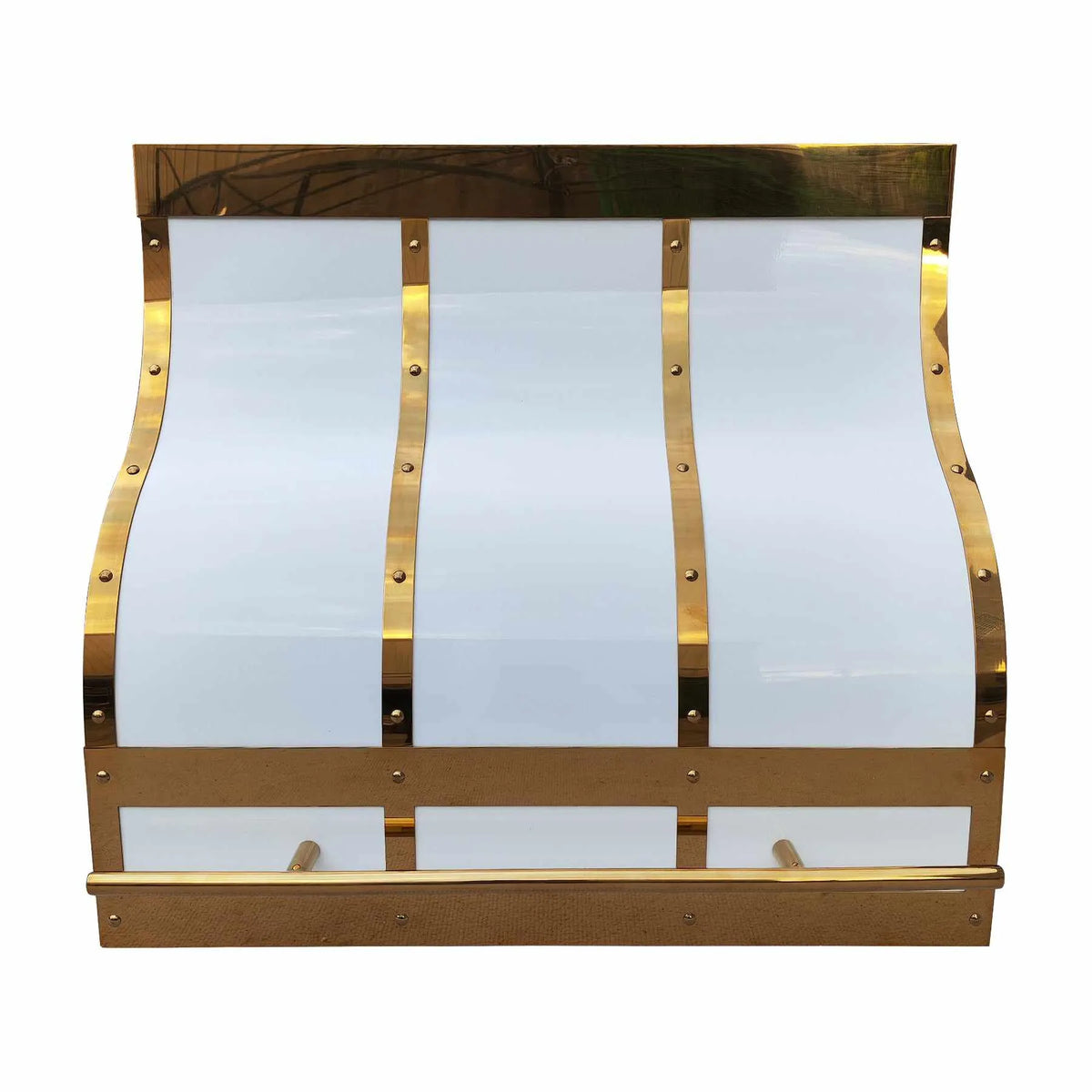 Fobest Stainless Steel Range Hood with Mirror Brass Accent FSS-258-Stainless Steel Range Hood-Fobest