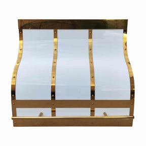 Fobest Stainless Steel Range Hood with Mirror Brass Accent FSS-258-Stainless Steel Range Hood-Fobest