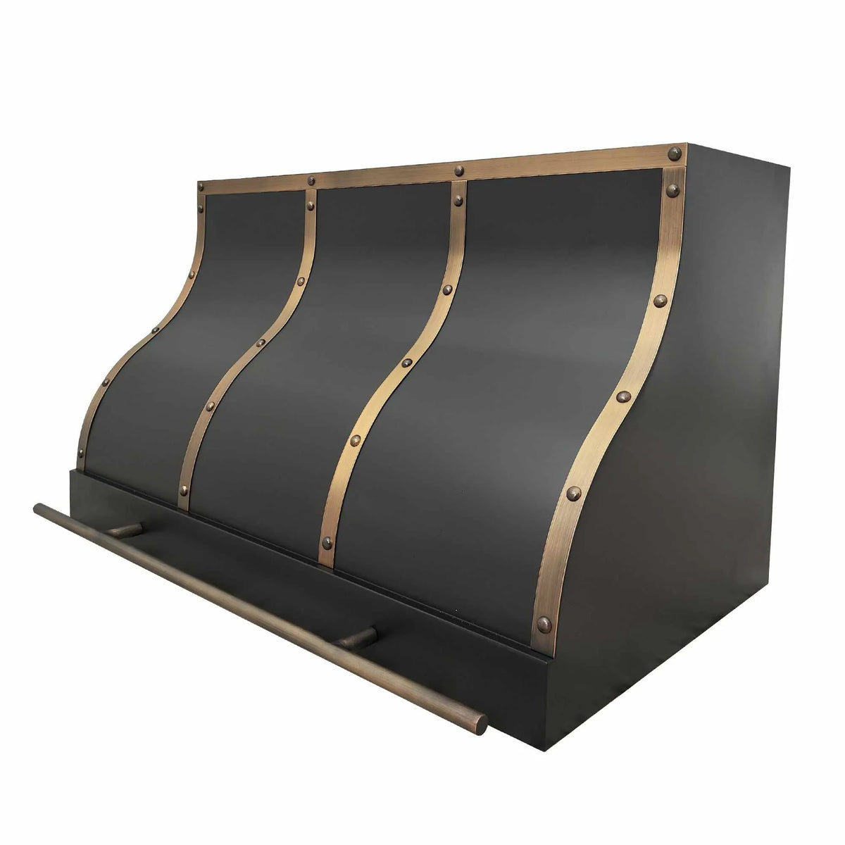 Fobest Stainless Steel Stove Hood with Aged Brass Trims FSS-204-Stainless Steel Range Hood-Fobest