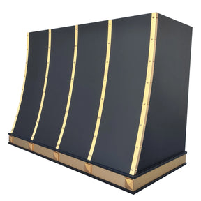 Fobest Stainless Steel Stove Hood with Brushed Brass Straps FSS-344-Stainless Steel Range Hood-Fobest