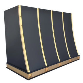 Fobest Stainless Steel Stove Hood with Brushed Brass Straps FSS-344-Stainless Steel Range Hood-Fobest