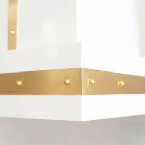 Fobest Stainless Steel White Range Hood with Brass Decor FSS-34-Stainless Steel Range Hood-Fobest