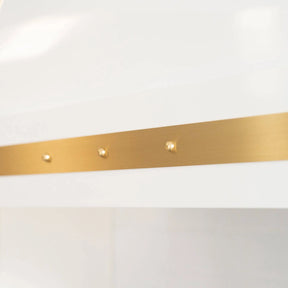 Fobest Stainless Steel White Range Hood with Brass Decor FSS-34-Stainless Steel Range Hood-Fobest