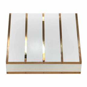 Fobest Stainless Steel White Range Hood with Brass Straps FSS-196-Stainless Steel Range Hood-Fobest