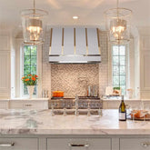 Fobest Stainless Steel White Range Hood with Brass Straps FSS-196-Stainless Steel Range Hood-Fobest