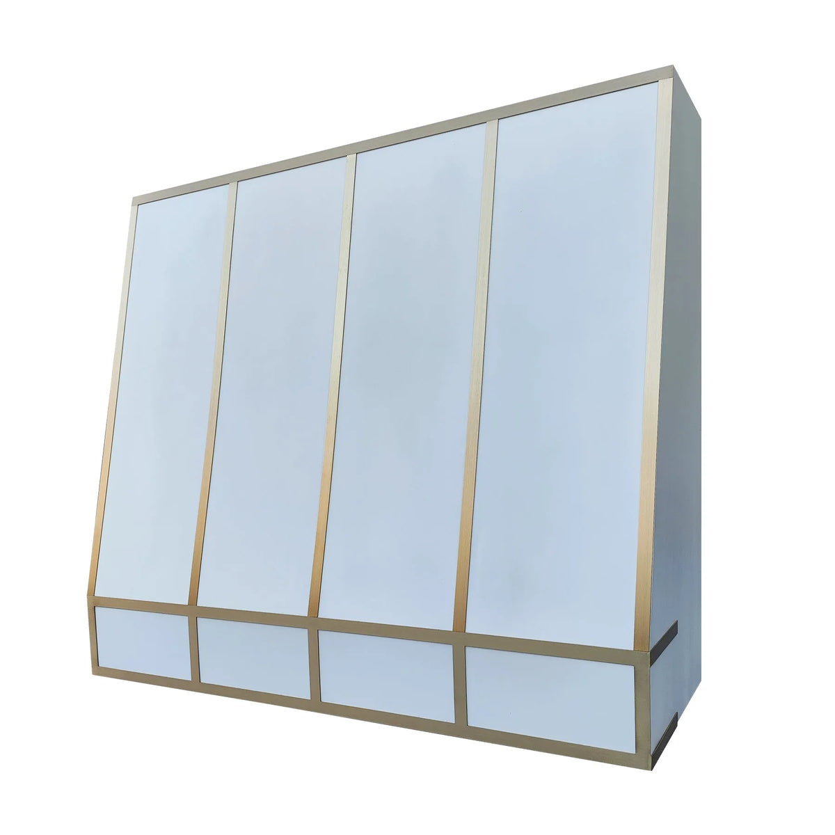 Fobest Stainless Steel White Range Hood with Brass Straps FSS-315-Stainless Steel Range Hood-Fobest