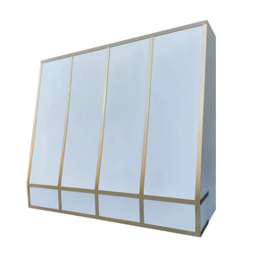 Fobest Stainless Steel White Range Hood with Brass Straps FSS-315-Stainless Steel Range Hood-Fobest