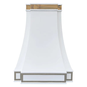 Fobest Stainless Steel White Range Hood with Gold Accents FSS-201-Stainless Steel Range Hood-Fobest