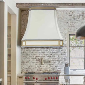 Fobest Stainless Steel White Range Hood with Gold Accents FSS-201-Stainless Steel Range Hood-Fobest
