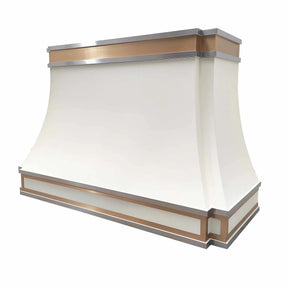 Fobest Stainless Steel White Range Hood with Gold Accents FSS-201-Stainless Steel Range Hood-Fobest