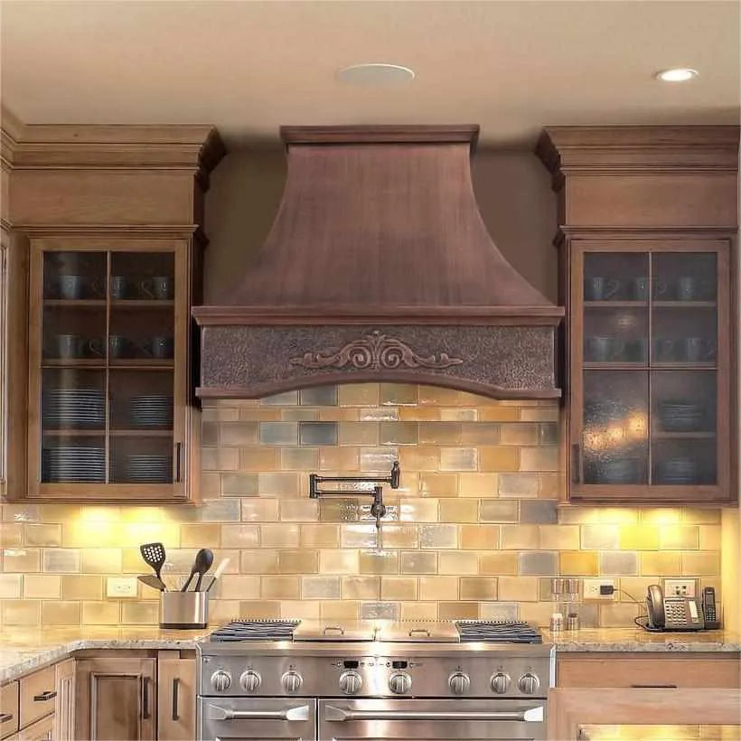 Fobest Traditional Range Hood with Arched Design FCP-146-Copper Range Hood-Fobest