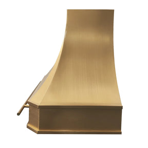 Fobest Tuscan Custom Brass Range Hood with Brass Pot rail FSS-209-Stainless Steel Range Hood-Fobest