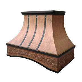 Fobest Vintage Copper Kitchen Hood with Drak Straps FCP-113-Copper Range Hood-Fobest
