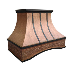 Fobest Vintage Copper Kitchen Hood with Drak Straps FCP-113-Copper Range Hood-Fobest