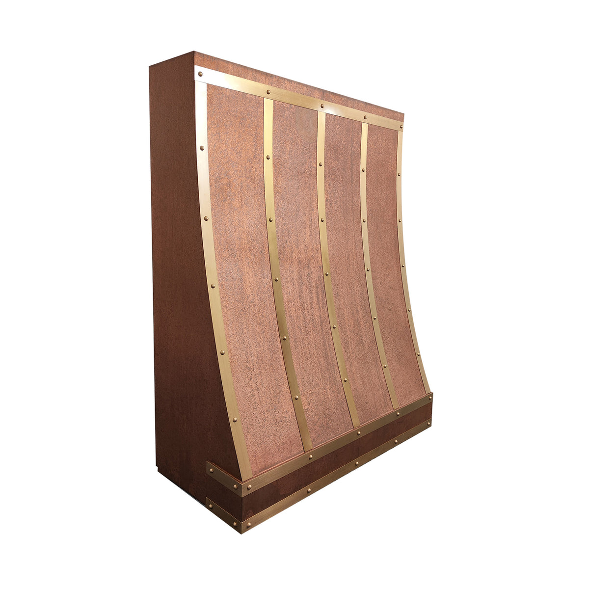 Fobest Vintage Copper Range Hood with Brass Straps FCP-254-Copper Range Hood-Fobest