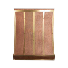 Fobest Vintage Copper Range Hood with Brass Straps FCP-254-Copper Range Hood-Fobest