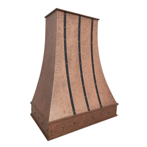 Fobest Vintage Copper Range Hood with Drak Straps FCP-222-Copper Range Hood-Fobest