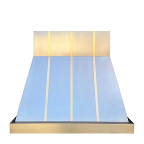 Fobest Wall Mount Stainless Steel Range Hood with Gold Bands FSS-19-Stainless Steel Range Hood-Fobest