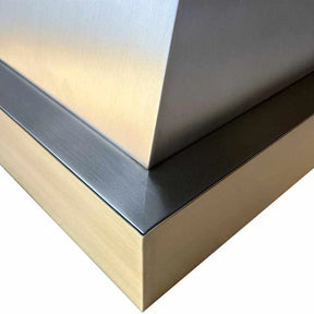 Fobest Wall Mount Stainless Steel Range Hood with Gold Bands FSS-19-Stainless Steel Range Hood-Fobest
