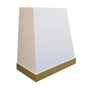Fobest White Custom Kitchen Hood with polished brass accent FSS-176-Stainless Steel Range Hood-Fobest